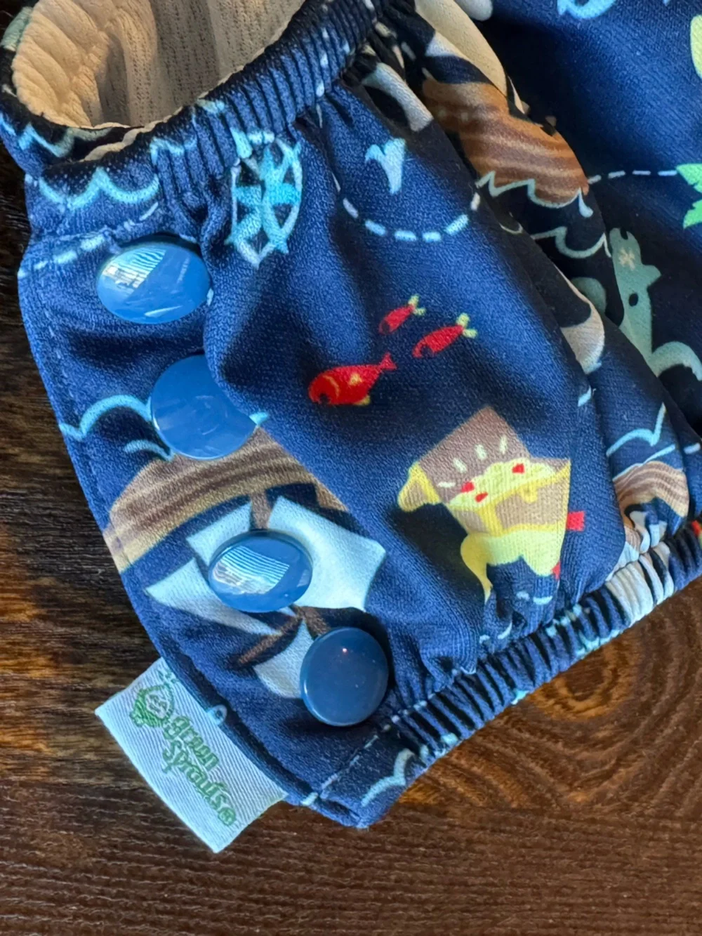 Kids Reusable Swim Diaper - Navy Pirate & Sea Print